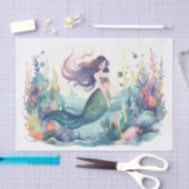 Ein Aquarellmädchen im farbenfrohen Riff Seidenpapier (Handwerk)