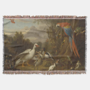 Ein Ara Enten Papageien und andere Vögel in einer  Decke