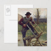 Ein arabischer Holzfäller, 1876 Postkarte (Vorne/Hinten)