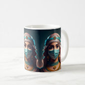 Ein arabisches Mädchen mit Schleier und kohl-gerip Kaffeetasse (VorderseiteRechts)