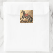 Ein Arabisches Pferd (g/c auf Papier gelegt) Quadratischer Aufkleber (Tasche)