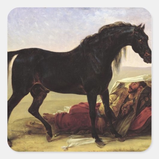 Ein arabisches Pferd Quadratischer Aufkleber (Vorderseite)