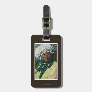 Ein arapahoe-indischer Leiter PortraitColorado Gepäckanhänger