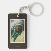 Ein arapahoe-indischer Leiter PortraitColorado Schlüsselanhänger (Rückseite)