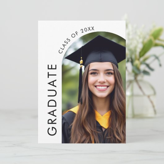 Ein Arch-Foto für eine Smart-Cookie-Graduierungspa Einladung (Stehend Vorderseite)