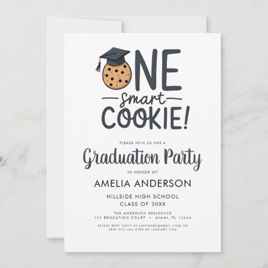 Ein Arch-Foto für eine Smart-Cookie-Graduierungspa Einladung (Rückseite)