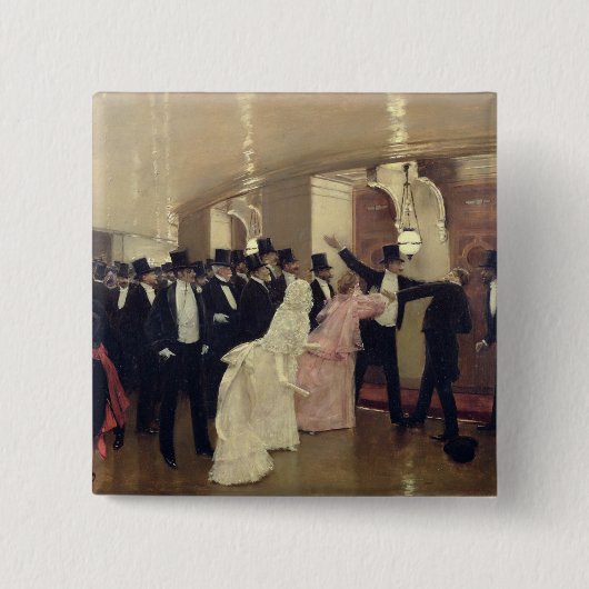 Ein Argument in den Korridoren der Oper, 1889 Button (Vorderseite)