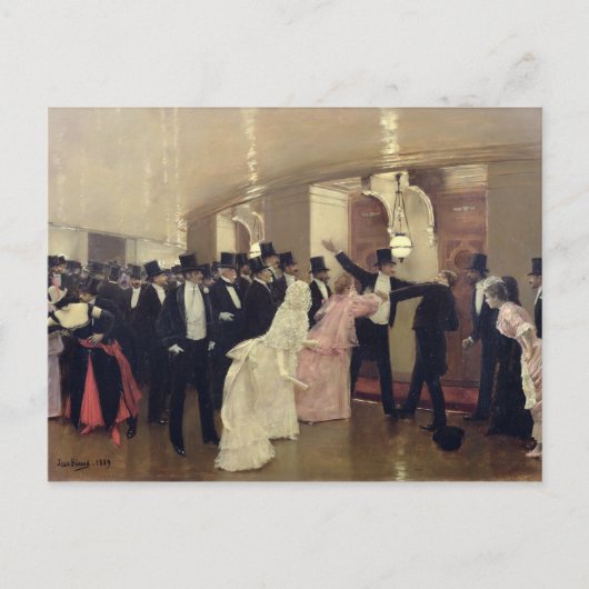 Ein Argument in den Korridoren der Oper, 1889 Postkarte (Vorderseite)