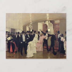 Ein Argument in den Korridoren der Oper, 1889 Postkarte