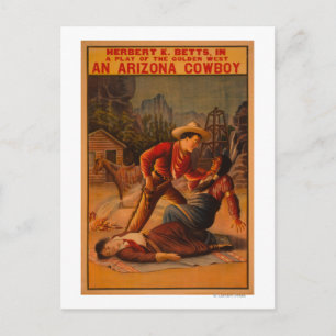 Ein Arizona Cowboy - Cowboy und Indianerkampf Postkarte
