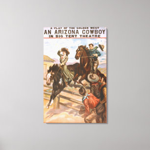 Ein Arizona-Cowboy im Großen Zelt-Theater-Plakat Leinwanddruck