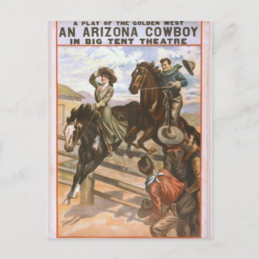 Ein Arizona-Cowboy-Retro Theater Postkarte (Vorderseite)