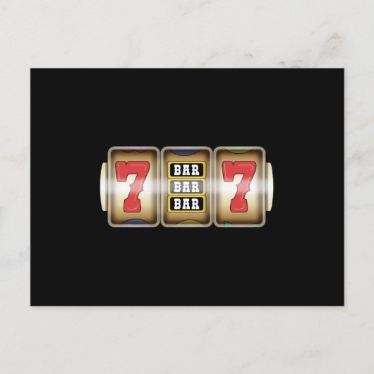 Ein Arm Bandit Spielautomat Roulette Postkarte (Vorderseite)