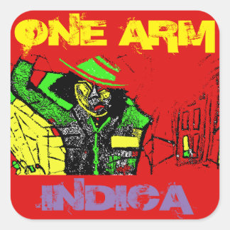 EIN ARM INDICA QUADRATISCHER AUFKLEBER