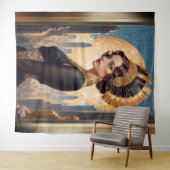 Ein Art Deco Beauty by a Golden Disc by Xzendor7 Wandteppich (Beispiel (Horizontal))