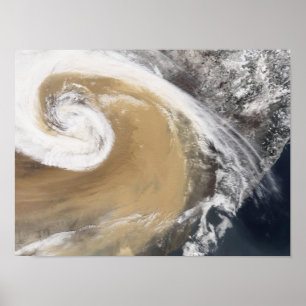 Ein Asiatsstaubsturm kreuzt den Pazifik Poster