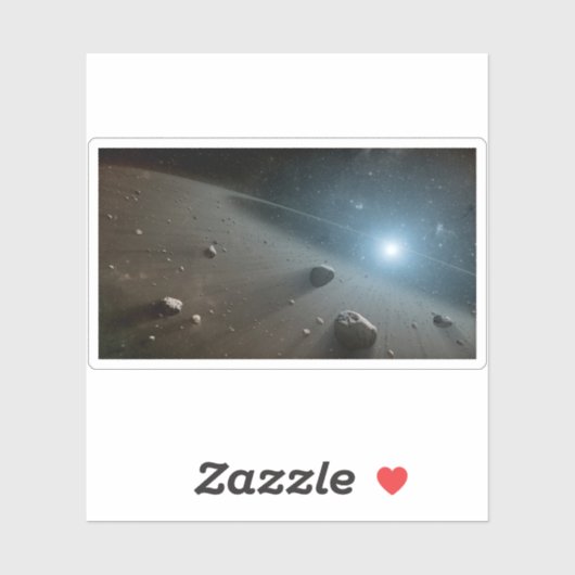 Ein Asteroidengürtel rund um den hellen Star Vega. Aufkleber (Blatt)