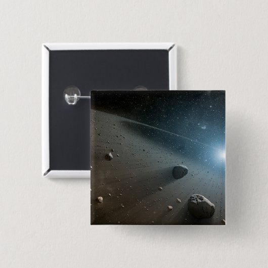 Ein Asteroidengürtel rund um den hellen Star Vega. Button (Vorne & Hinten)