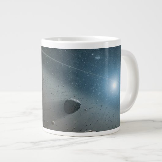 Ein Asteroidengürtel rund um den hellen Star Vega. Jumbo-Tasse (Vorderseite Rechts)