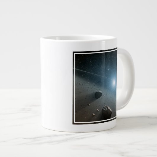 Ein Asteroidengürtel rund um den hellen Star Vega. Jumbo-Tasse (Vorderseite Rechts)