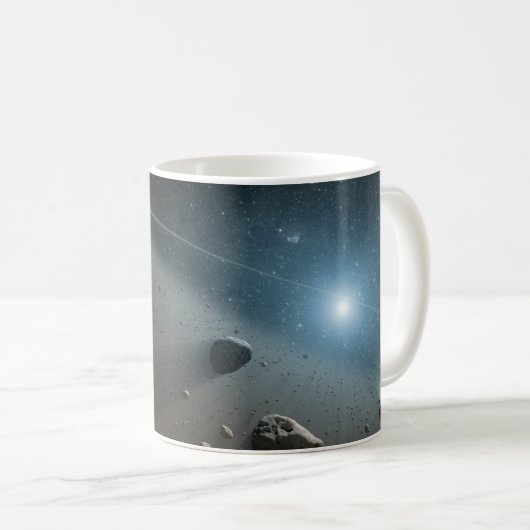 Ein Asteroidengürtel rund um den hellen Star Vega. Kaffeetasse (VorderseiteRechts)