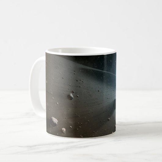 Ein Asteroidengürtel rund um den hellen Star Vega. Kaffeetasse (Vorderseite Links)