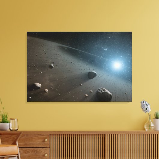 Ein Asteroidengürtel rund um den hellen Star Vega. Leinwanddruck (Insitu (Wohnzimmer))