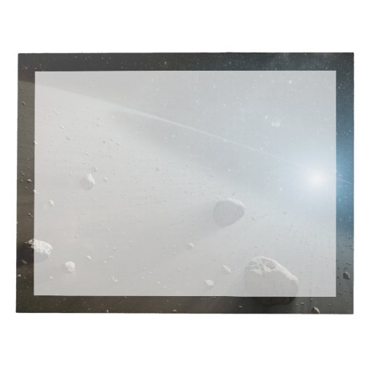 Ein Asteroidengürtel rund um den hellen Star Vega. Notizblock (Vorderseite)