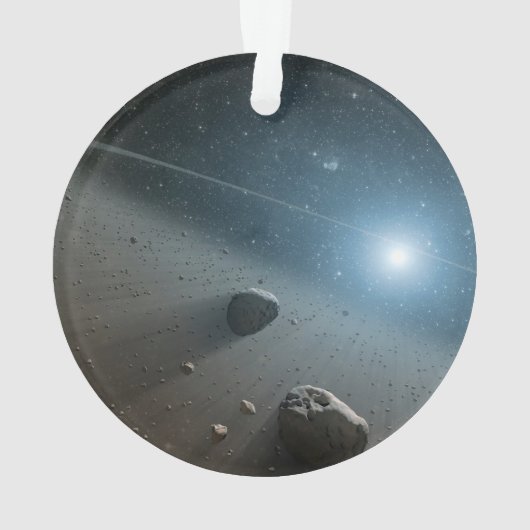 Ein Asteroidengürtel rund um den hellen Star Vega. Ornament (Rückseite)