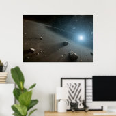 Ein Asteroidengürtel rund um den hellen Star Vega. Poster (Heimbüro)