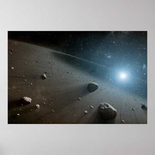 Ein Asteroidengürtel rund um den hellen Star Vega. Poster (Vorne)