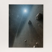 Ein Asteroidengürtel rund um den hellen Star Vega. Puzzle (Vertikal)