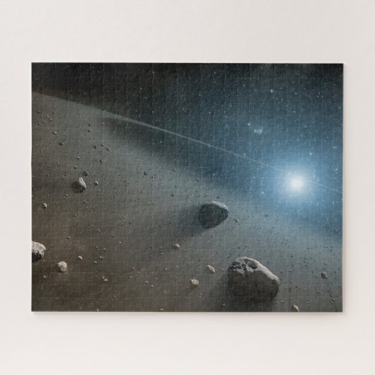 Ein Asteroidengürtel rund um den hellen Star Vega. Puzzle (Horizontal)