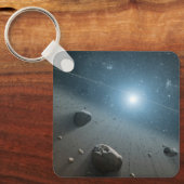 Ein Asteroidengürtel rund um den hellen Star Vega. Schlüsselanhänger (Vorderseite)