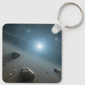 Ein Asteroidengürtel rund um den hellen Star Vega. Schlüsselanhänger (Rückseite)