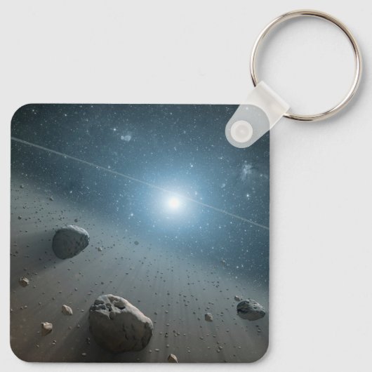 Ein Asteroidengürtel rund um den hellen Star Vega. Schlüsselanhänger (Rückseite)