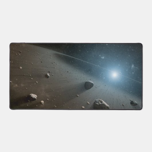 Ein Asteroidengürtel rund um den hellen Star Vega. Schreibtischunterlage (Vorderseite)