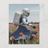 ein Astronaut auf einem Mohnfeld Postkarte (Vorderseite)