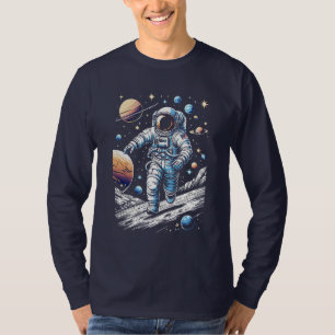 Ein Astronaut, der auf dem Mond läuft T-Shirt