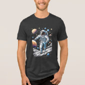 Ein Astronaut, der auf dem Mond läuft Tri-Blend Shirt (Vorderseite)