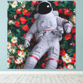 Ein Astronaut in den Blume Leinwanddruck (Insitu (Holzboden))