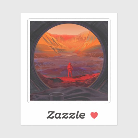 Ein Astronaut in den Mars Aufkleber (Blatt)