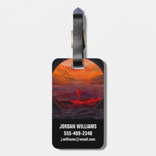 Ein Astronaut in den Mars Gepäckanhänger (Rückseite vertikal)