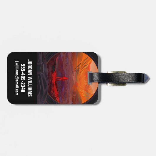 Ein Astronaut in den Mars Gepäckanhänger (Rückseite horizontal)