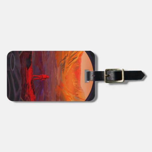 Ein Astronaut in den Mars Gepäckanhänger (Vorderseite horizontal)