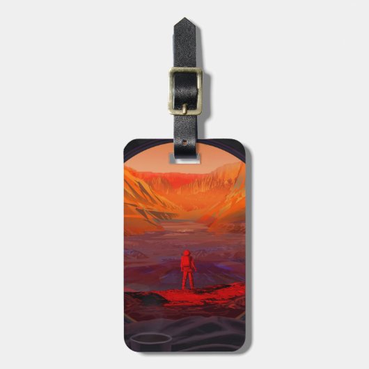 Ein Astronaut in den Mars Gepäckanhänger (Vorderseite vertikal)