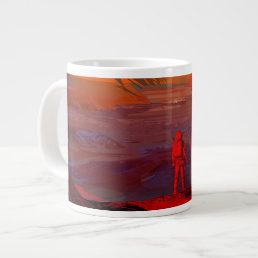 Ein Astronaut in den Mars Jumbo-Tasse (Vorderseite Links)