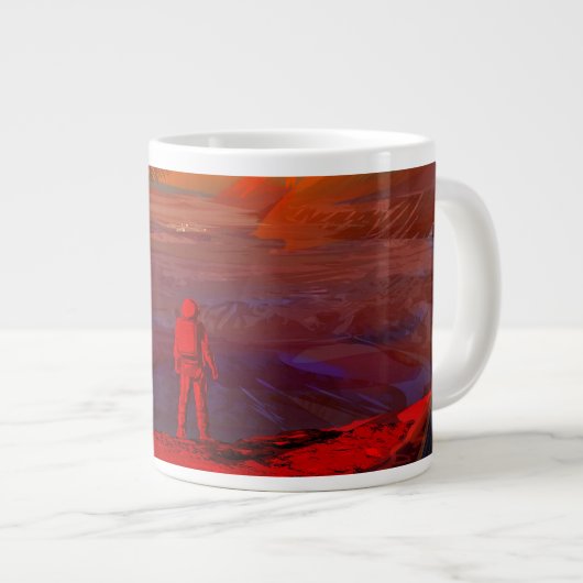 Ein Astronaut in den Mars Jumbo-Tasse (Vorderseite Rechts)