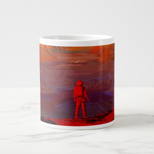 Ein Astronaut in den Mars Jumbo-Tasse (Vorderseite)