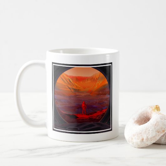 Ein Astronaut in den Mars Kaffeetasse (Mit Donut)